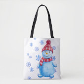 Snowman met Snowflakes Tote Bag (Voorkant)