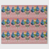 Snowman met snowman voor prettige kerstwrapping cadeaupapier (Vlak)