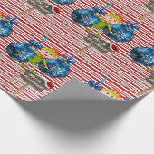Snowman met snowman voor prettige kerstwrapping cadeaupapier (Hoek)
