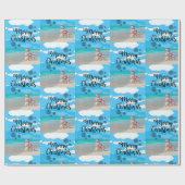 Snowman met snowman voor prettige kerstwrapping cadeaupapier (Vlak)