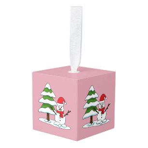 Snowman met Snowy Pine Tree Decoratie