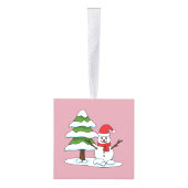 Snowman met Snowy Pine Tree Decoratie (Rechts)