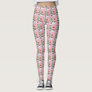 Snowman met Snowy Pine Tree Leggings