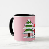 Snowman met Snowy Pine Tree Mok (Voorkant links)
