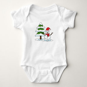 Snowman met Snowy Pine Tree Romper