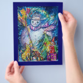 SNOWMAN MET SPEELGOED, wit blauw geel Flyer (Hand)