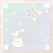 Snowman met Star Glazen Onderzetter (Achterkant)