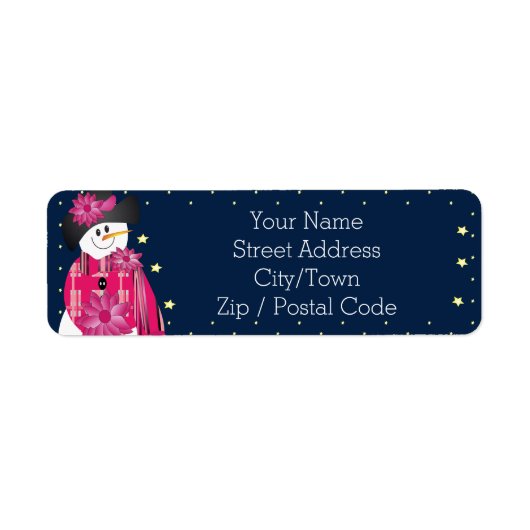 snowman met sterren etiket (Voorkant)