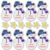 Snowman met sterren sticker (Voorkant)