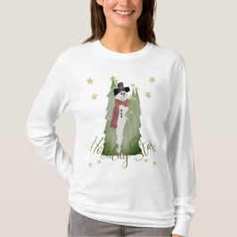 Snowman met sterren t-shirt