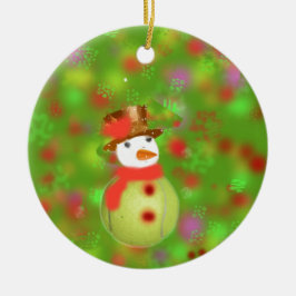Snowman met tennis ball welkomstvakantie keramisch ornament