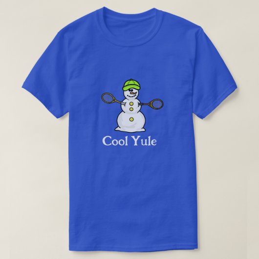 Snowman met Tennis Rackets Kerstmis T-Shirt (Design voorkant)