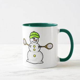 Snowman met Tennis Rackets-kerstMok Mok
