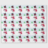 Snowman met Top Hat en Cane Cadeaupapier (Vlak)