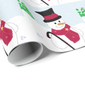 Snowman met Top Hat en Cane Cadeaupapier (Rol Hoek)