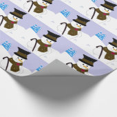 Snowman met Top Hat en Cane Cadeaupapier (Hoek)