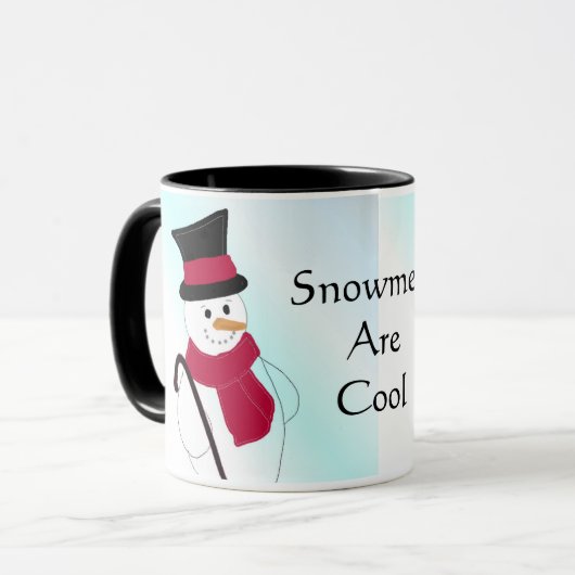 Snowman met Top Hat en Cane Mok (Voorkant links)