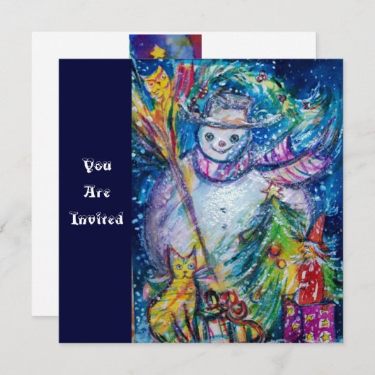 SNOWMAN MET TOYS, kerstfeest Kaart (Voorkant / Achterkant)