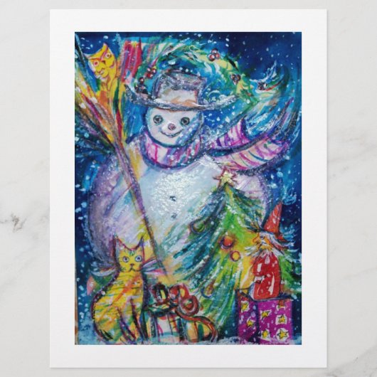 SNOWMAN MET TOYS, wit blauw geel Flyer (Voorkant)