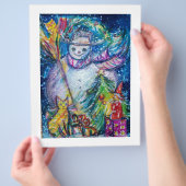 SNOWMAN MET TOYS, wit blauw geel Flyer (Hand)