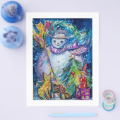 SNOWMAN MET TOYS, wit blauw geel Flyer (Enkel)