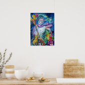 SNOWMAN MET TOYS, wit blauw geel Poster (Keuken)