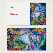 SNOWMAN MET TOYS, wit blauw geel Visitekaartjes (Voorkant /achterkant)