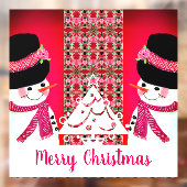 Snowman met Typografie Greeting Raamsticker (Vel 2)
