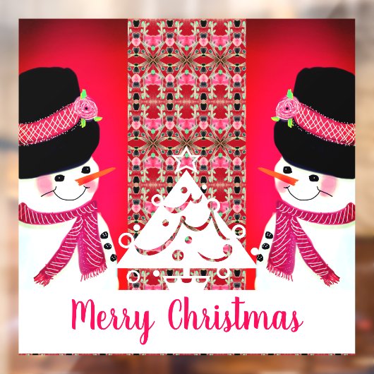 Snowman met Typografie Greeting Raamsticker (Vel 2)
