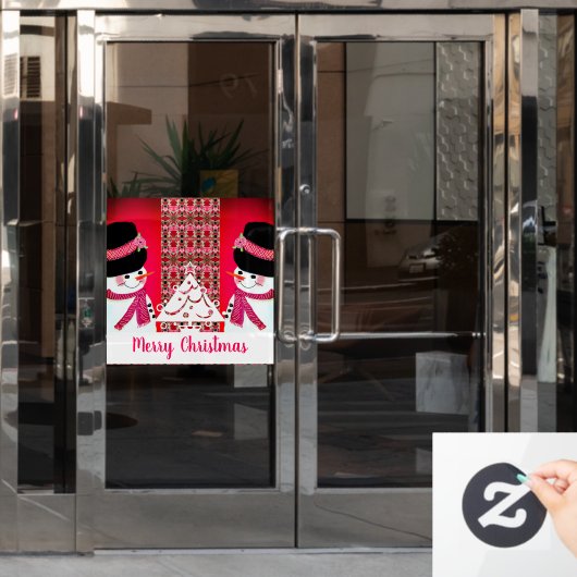 Snowman met Typografie Greeting Raamsticker (Kantoordeur)