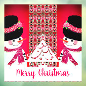 Snowman met Typografie Greeting Raamsticker (Vel 3)