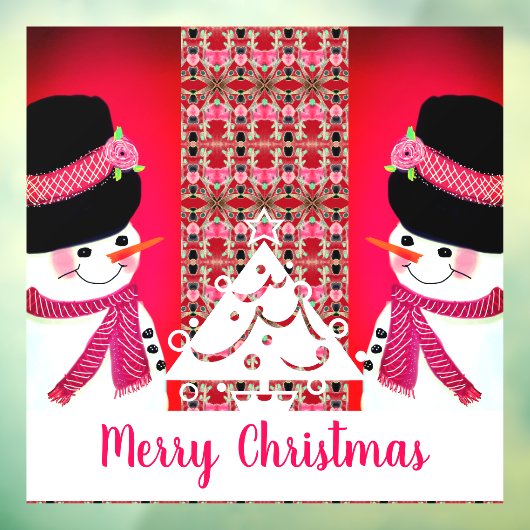 Snowman met Typografie Greeting Raamsticker (Vel 3)