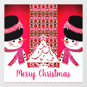 Snowman met Typografie Greeting Raamsticker (Vel)