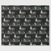 Snowman met vrolijk kerstfeest en boom in Snowflak Cadeaupapier (Vlak)