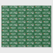 Snowman met vrolijk kerstfeest en boom in Snowflak Cadeaupapier (Vlak)