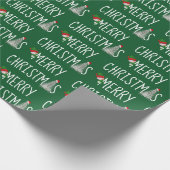 Snowman met vrolijk kerstfeest en boom in Snowflak Cadeaupapier (Hoek)