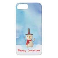 Snowman met vrolijk kerstfeest en glimlachen