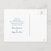 Snowman met vrolijk kerstfeest en glimlachen feestdagenkaart (Achterkant)