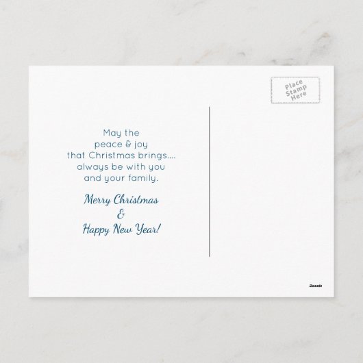 Snowman met vrolijk kerstfeest en glimlachen feestdagenkaart (Achterkant)