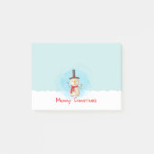 Snowman met vrolijk kerstfeest en glimlachen post-it® notes (Voorkant)