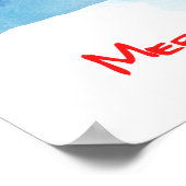 Snowman met vrolijk kerstfeest en glimlachen poster (Hoek)