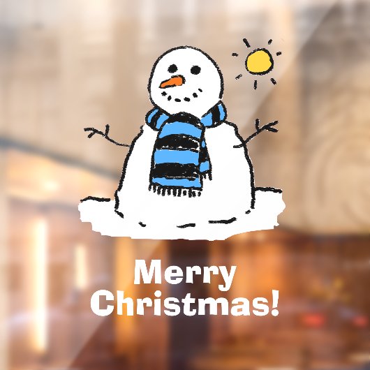 Snowman met vrolijk kerstfeest raamsticker (Vel 2)