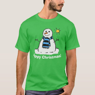 Snowman met vrolijk kerstfeest. t-shirt