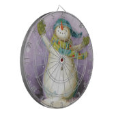 Snowman met Winter Mittens Dartbord (Voorkant Links)