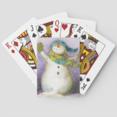 Snowman met Winter Mittens Pokerkaarten (Achterkant)
