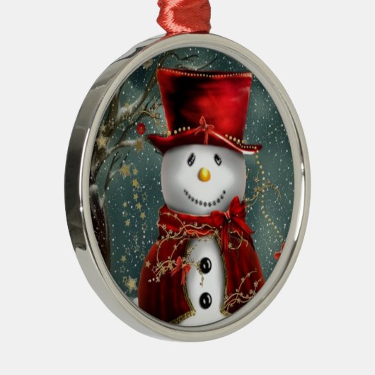 Snowman Metalen Ornament (Rechts)