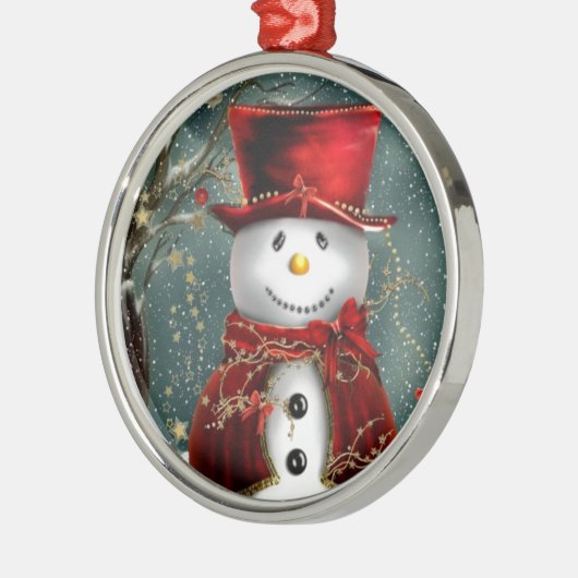 Snowman Metalen Ornament (Links)