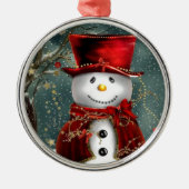 Snowman Metalen Ornament (Voorkant)