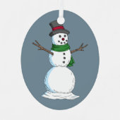 Snowman Metalen Ornament (Voorkant)