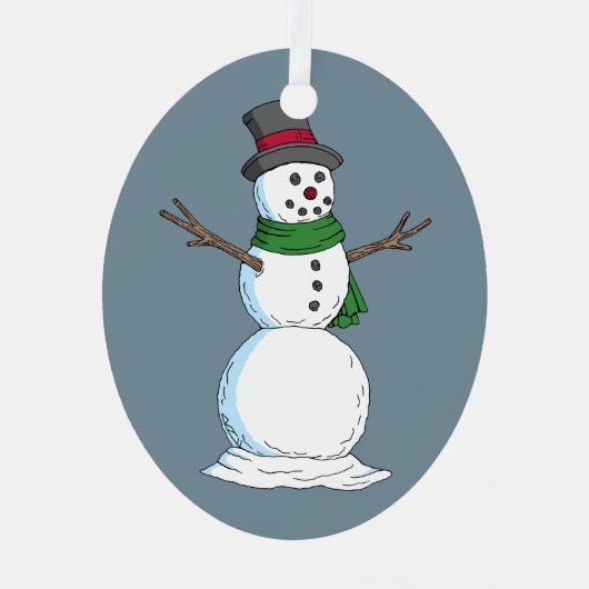 Snowman Metalen Ornament (Voorkant)
